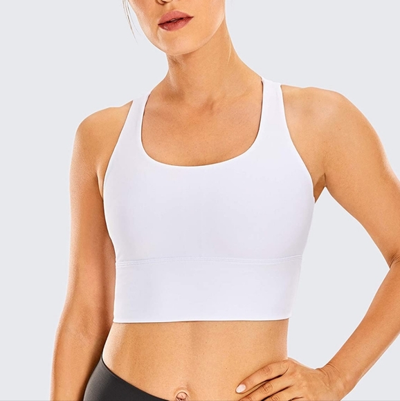 CRZ YOGA Tops - CRZ YOGA Women's Strappy Longline Sports Bras - Wirefree Padded Medium